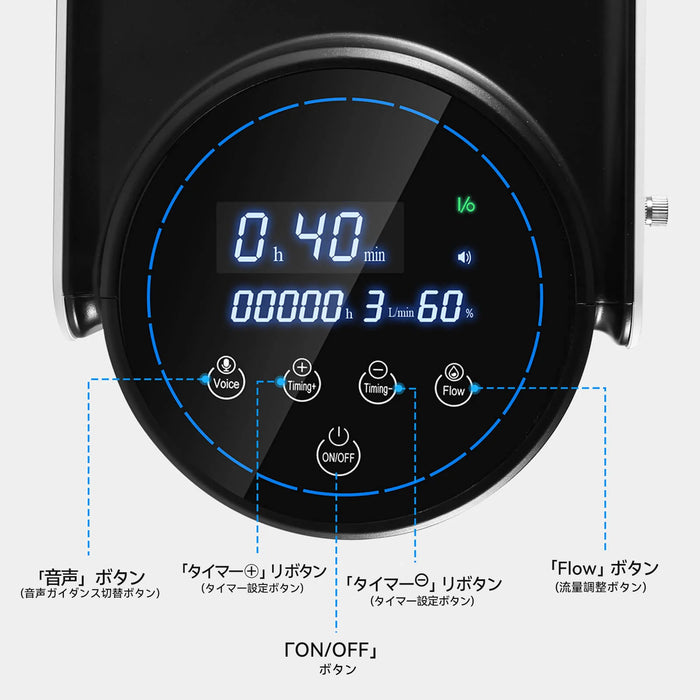VARON VH-1 家庭用酸素濃縮器 タッチパッド 流量調整機能 タイマー機能
