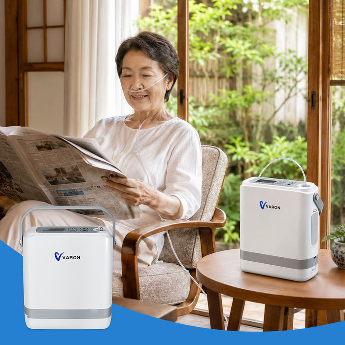新型 VARON VP-8G | パルスフロー式 ポータブル酸素濃縮器 1～8段階調節