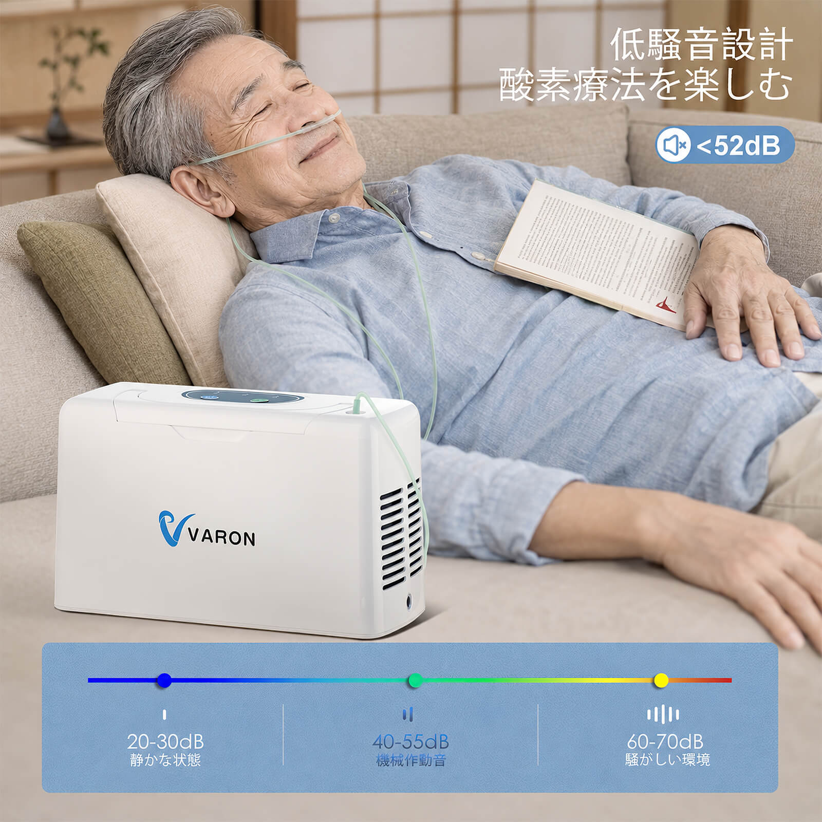 VARON 3L/min ポータブル酸素濃縮器 VL-2