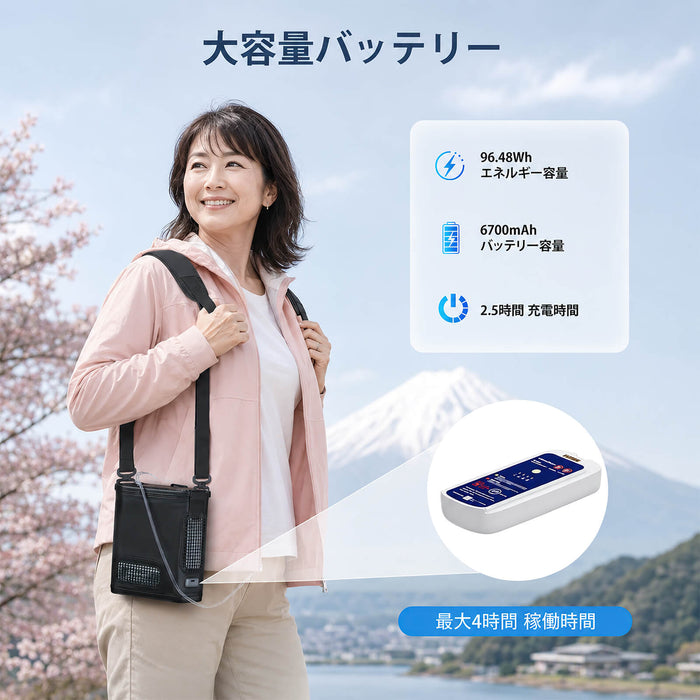 新型 VARON VP-8G | パルスフロー式 ポータブル酸素濃縮器 1～8段階調節