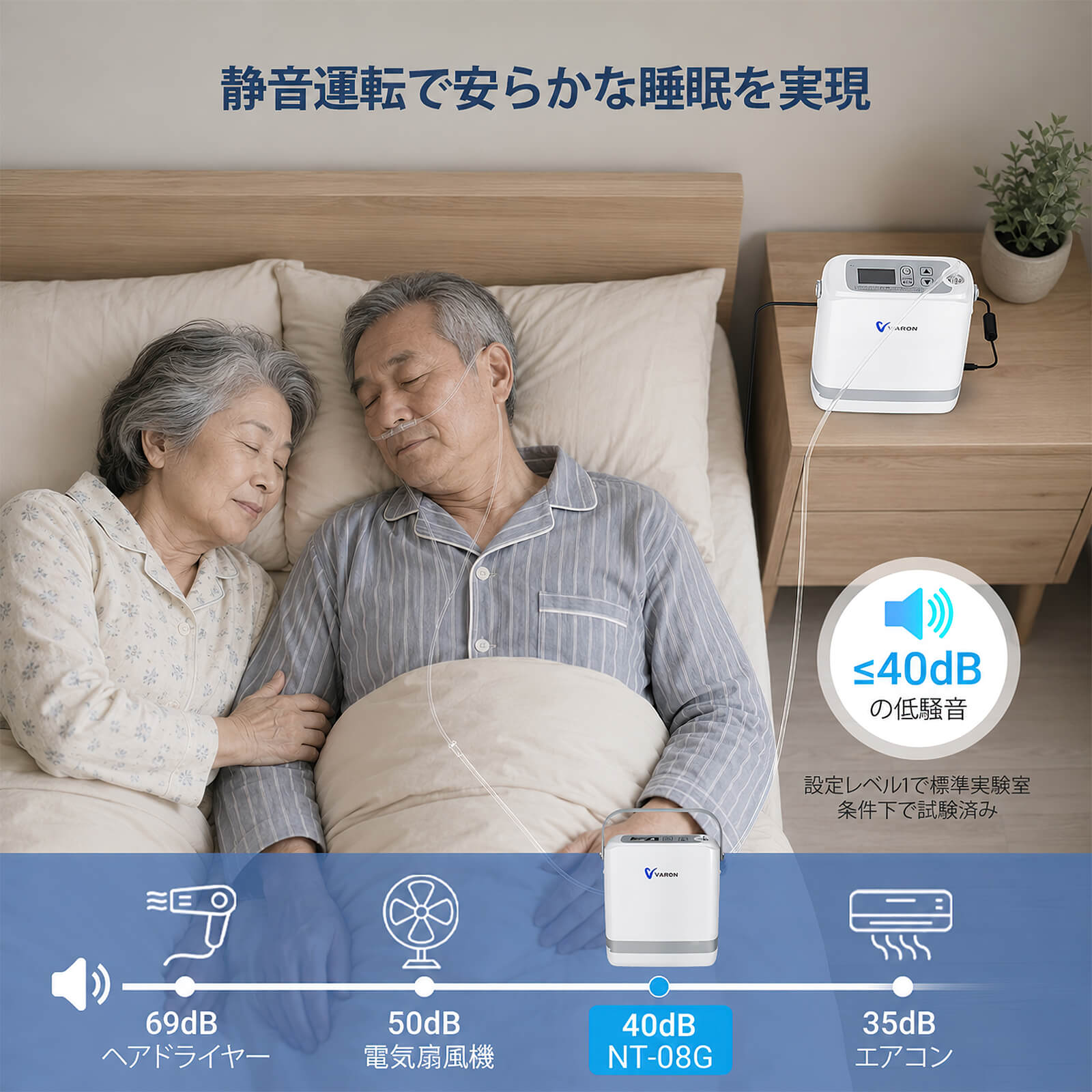 新型 VARON VP-8G | パルスフロー式 ポータブル酸素濃縮器 1～8段階調節