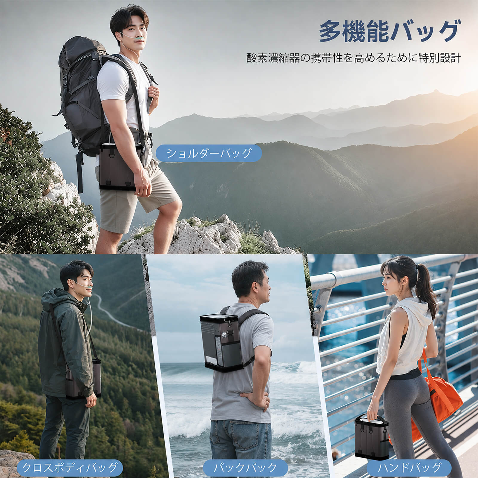 VARON 1-6L 連続フロー ポータブル酸素濃縮器 VP-6