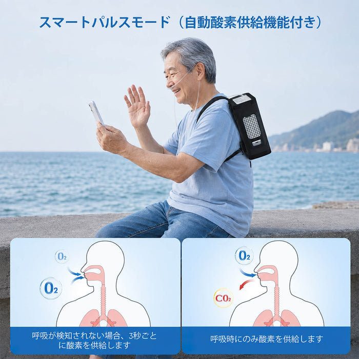 新型 VARON VP-8G | パルスフロー式 ポータブル酸素濃縮器 1～8段階調節