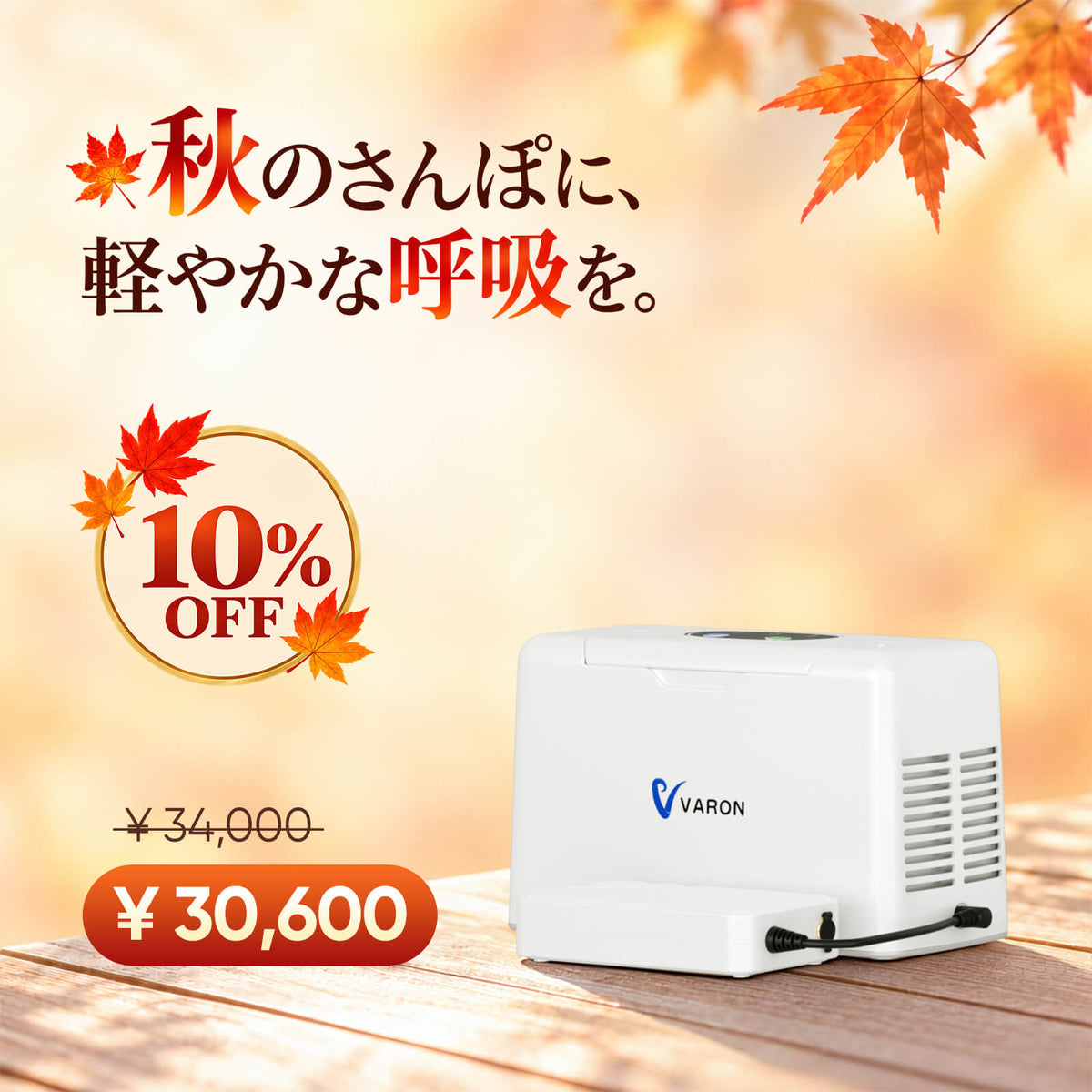 VARON 3L/min ポータブル酸素濃縮器 VL-2
