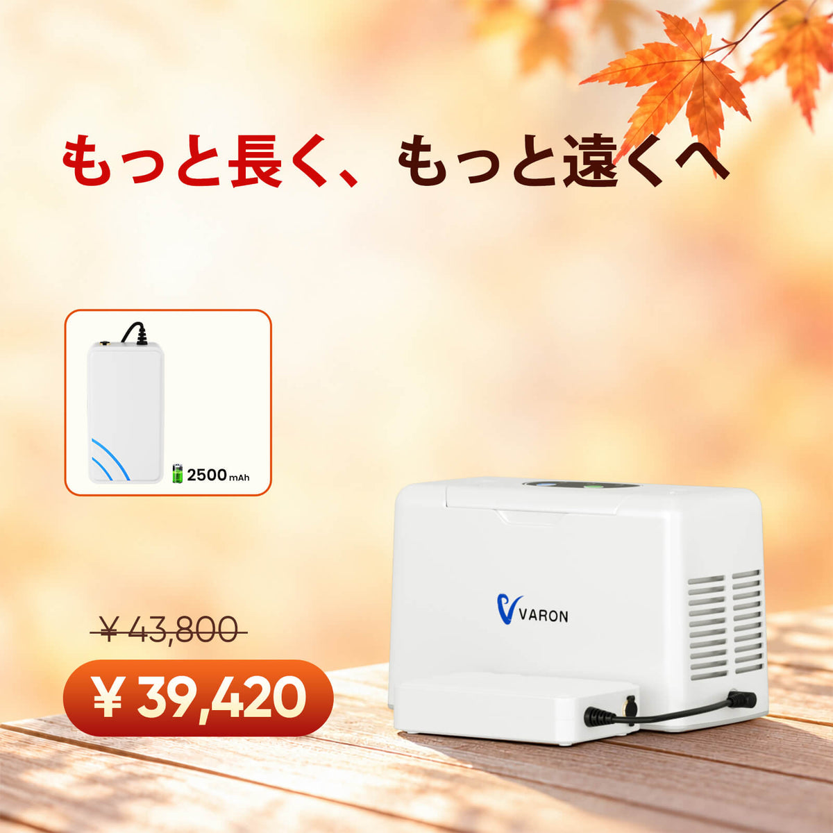VARON 3L/min ポータブル酸素濃縮器 VL-2