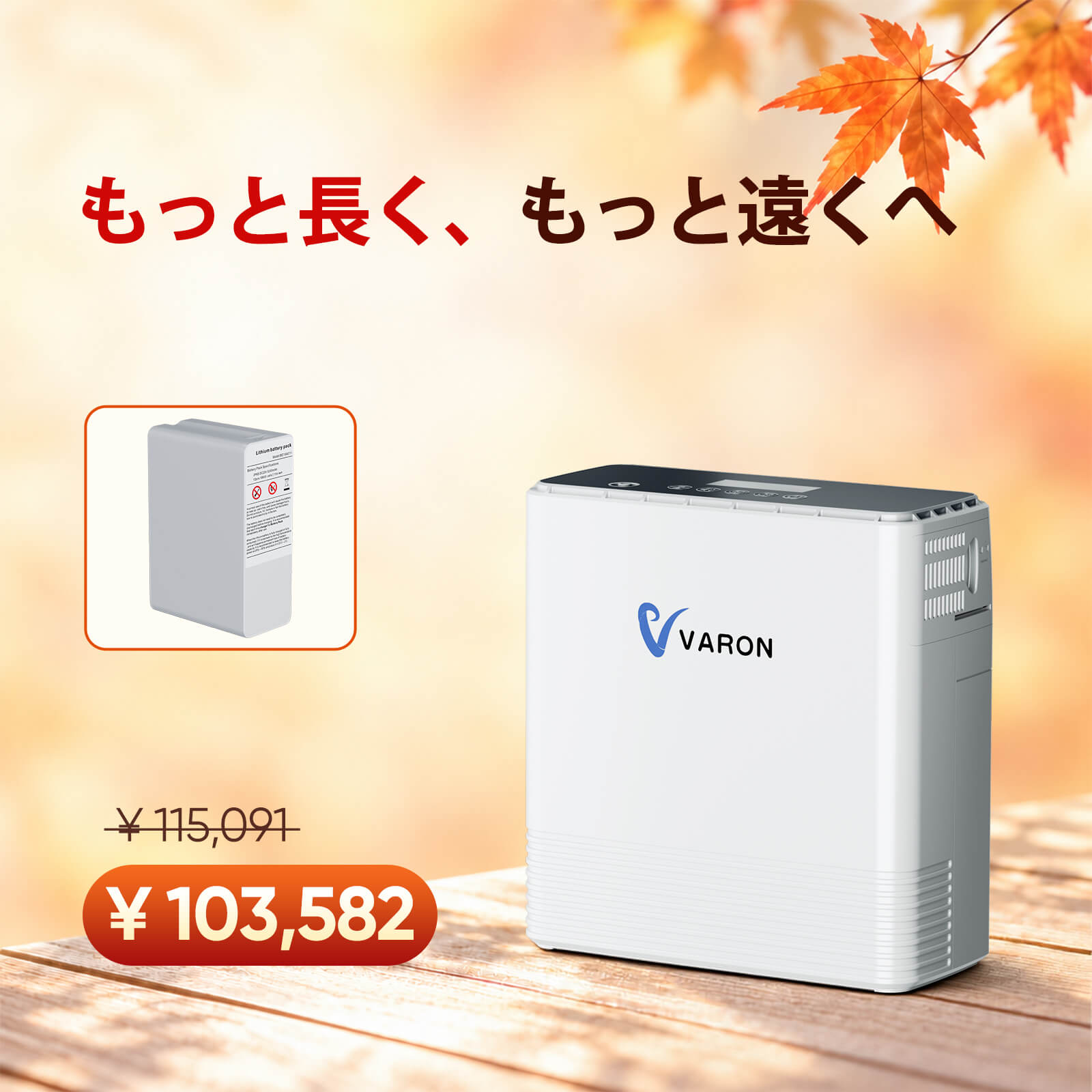 VARON 1-6L 連続フロー ポータブル酸素濃縮器 VP-6